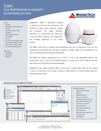 Thumbnail of document Data Sheet - EGMS EggTemp Temperature and RH Data Logging System
